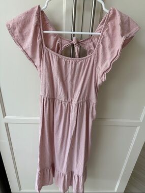 Old Navy Light Pink Eyelet Midi Dress